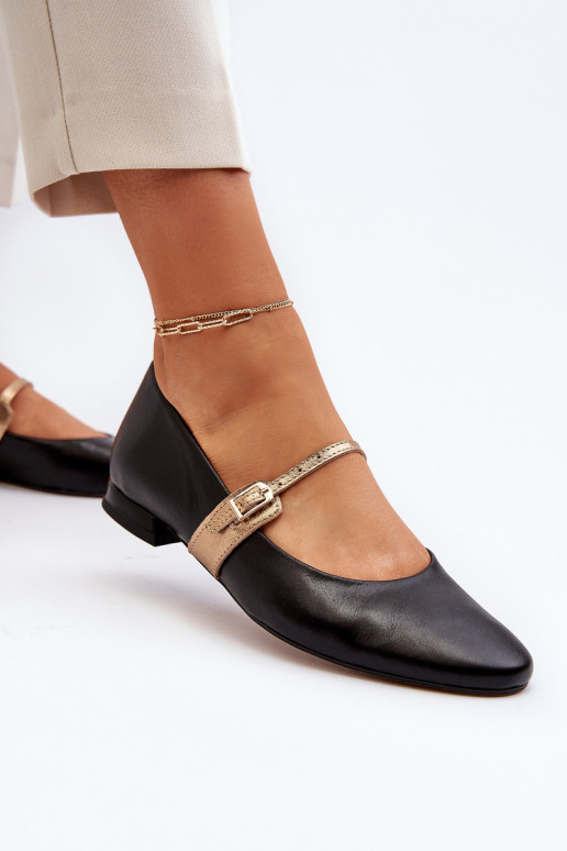 baleríny  s širokými podpatky Laura Messi 2774 Černé