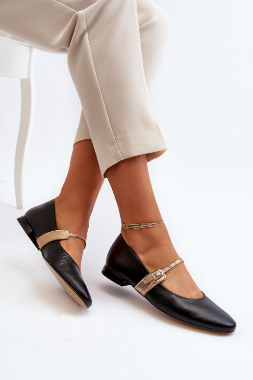 baleríny  s širokými podpatky Laura Messi 2774 Černé