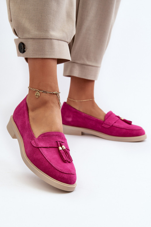 Zazoo 3420 Semišové mokasíny  s širokými podpatky Fuskja Zazoo 3420 Semišové mokasíny  s širokými podpatky Fuskja