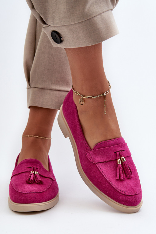 Zazoo 3420 Semišové mokasíny  s širokými podpatky Fuskja Zazoo 3420 Semišové mokasíny  s širokými podpatky Fuskja