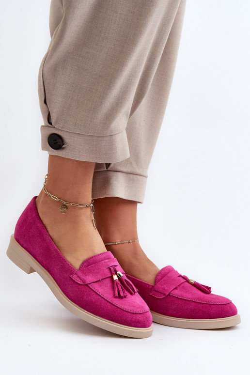 Zazoo 3420 Semišové mokasíny  s širokými podpatky Fuskja Zazoo 3420 Semišové mokasíny  s širokými podpatky Fuskja