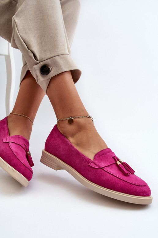 Zazoo 3420 Semišové mokasíny  s širokými podpatky Fuskja Zazoo 3420 Semišové mokasíny  s širokými podpatky Fuskja