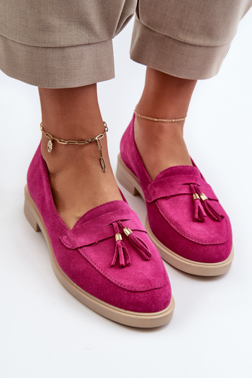 Zazoo 3420 Semišové mokasíny  s širokými podpatky Fuskja Zazoo 3420 Semišové mokasíny  s širokými podpatky Fuskja