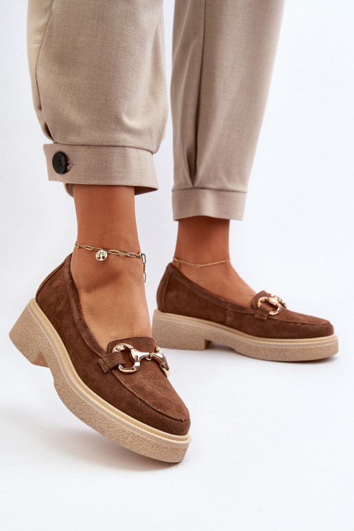 Zazoo 3429 Semišové mokasíny  s ornamenty hnědá Zazoo 3429 Semišové mokasíny  s ornamenty hnědá