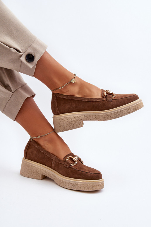 Zazoo 3429 Semišové mokasíny  s ornamenty hnědá Zazoo 3429 Semišové mokasíny  s ornamenty hnědá