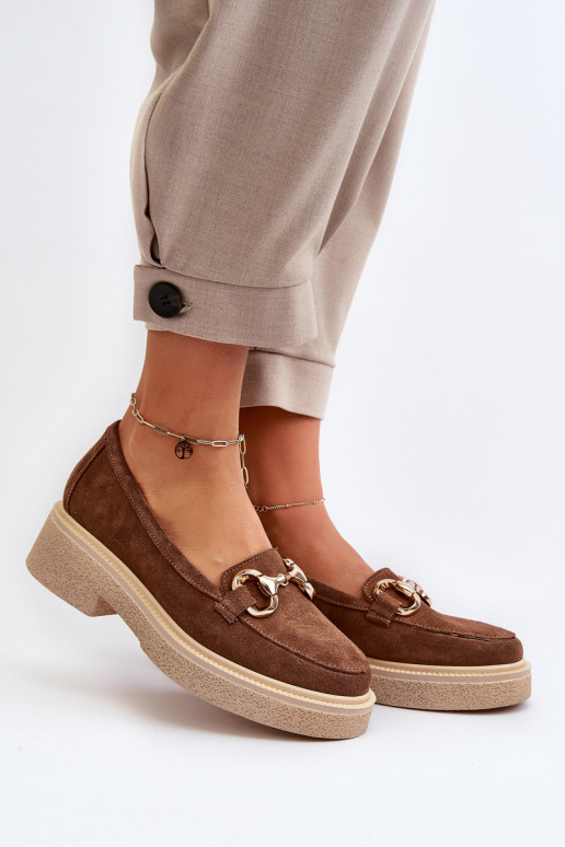 Zazoo 3429 Semišové mokasíny  s ornamenty hnědá Zazoo 3429 Semišové mokasíny  s ornamenty hnědá