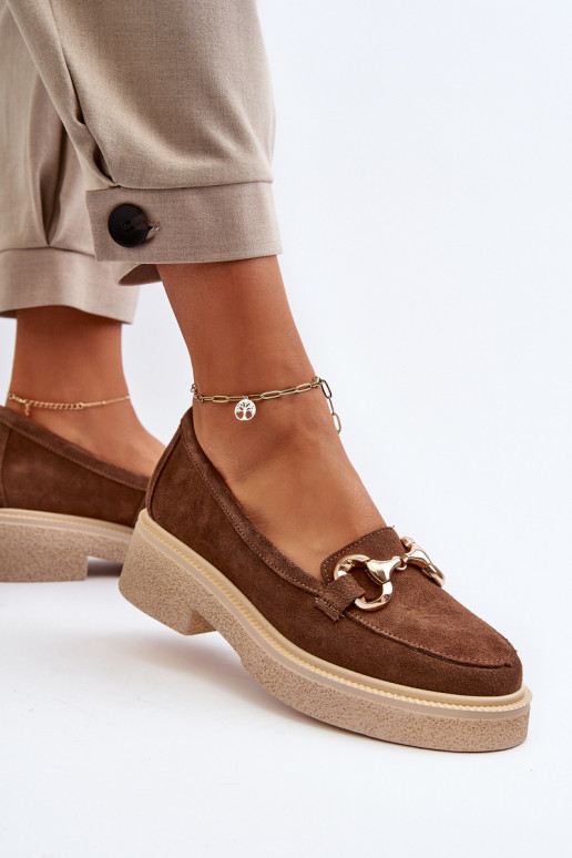 Zazoo 3429 Semišové mokasíny  s ornamenty hnědá Zazoo 3429 Semišové mokasíny  s ornamenty hnědá