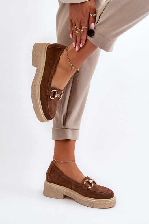 Zazoo 3429 Semišové mokasíny  s ornamenty hnědá Zazoo 3429 Semišové mokasíny  s ornamenty hnědá