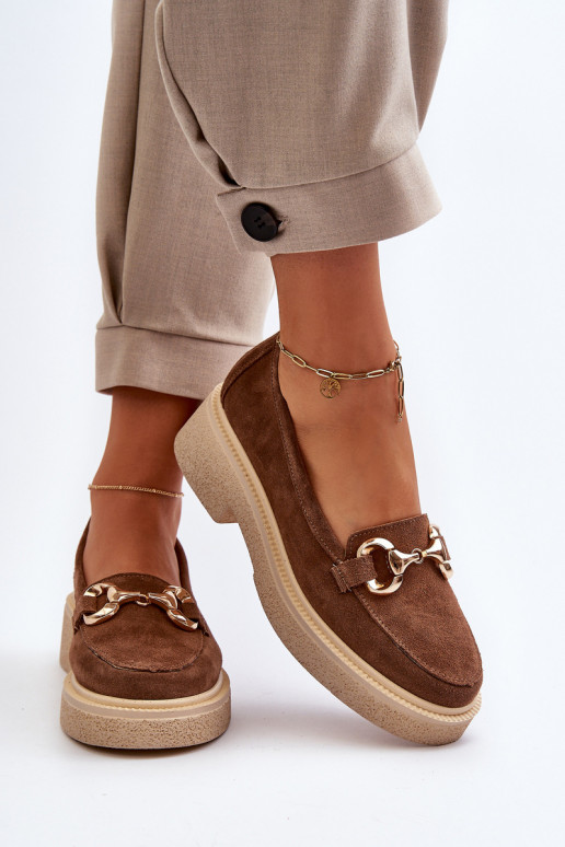 Zazoo 3429 Semišové mokasíny  s ornamenty hnědá Zazoo 3429 Semišové mokasíny  s ornamenty hnědá