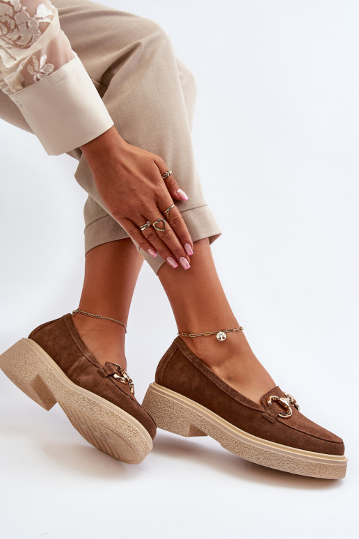 Zazoo 3429 Semišové mokasíny  s ornamenty hnědá Zazoo 3429 Semišové mokasíny  s ornamenty hnědá