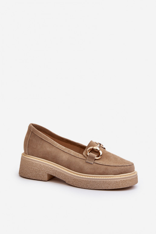 Zazoo 3429 Semišové mokasíny  s ornamenty béžové Zazoo 3429 Semišové mokasíny  s ornamenty béžové