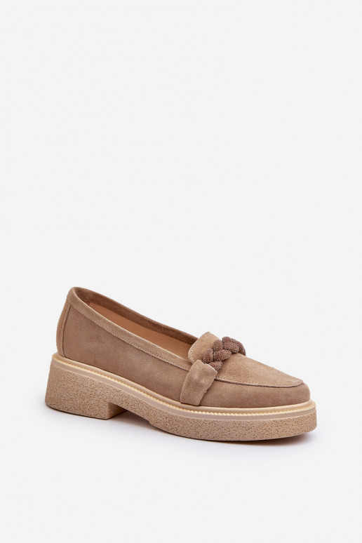 Zazoo 3429/W Elegantní semišové mokasíny s ornamenty béžové Zazoo 3429/W Elegantní semišové mokasíny s ornamenty béžové