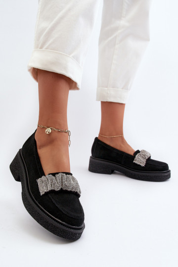 Zazoo 3419 Dámské mokasíny ze semiše  Černé