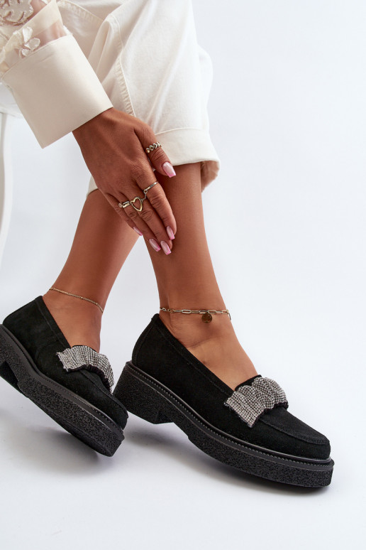 Zazoo 3419 Dámské mokasíny ze semiše  Černé Zazoo 3419 Dámské mokasíny ze semiše  Černé