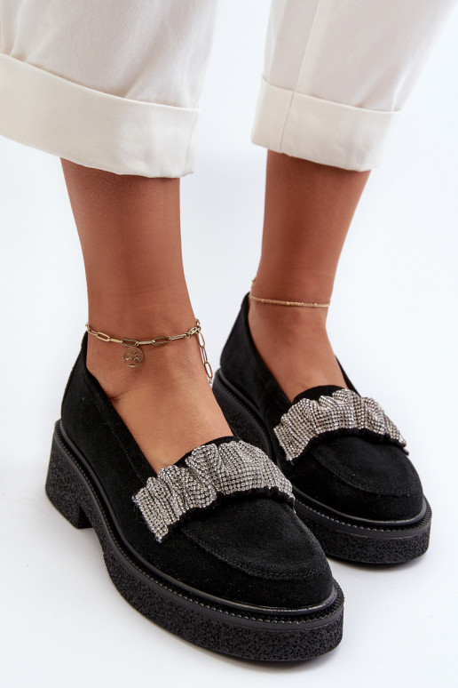 Zazoo 3419 Dámské mokasíny ze semiše  Černé Zazoo 3419 Dámské mokasíny ze semiše  Černé