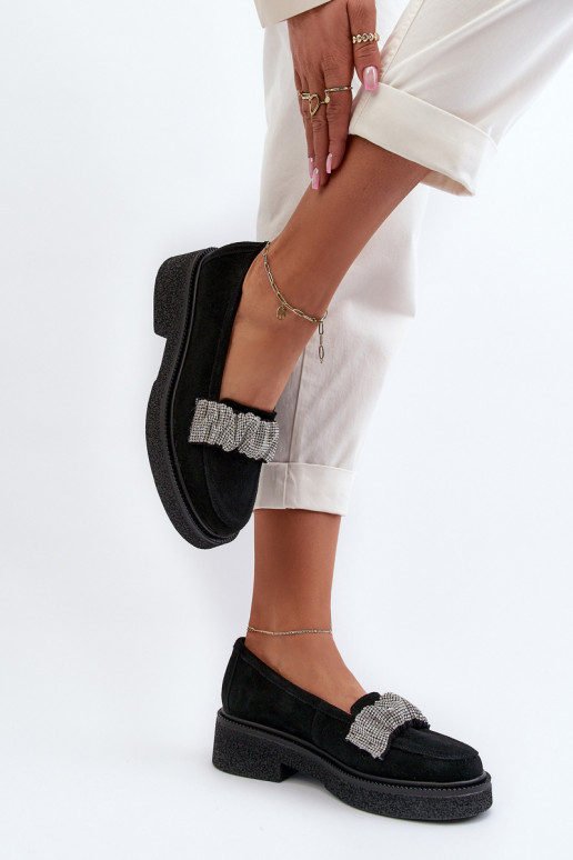 Zazoo 3419 Dámské mokasíny ze semiše  Černé Zazoo 3419 Dámské mokasíny ze semiše  Černé