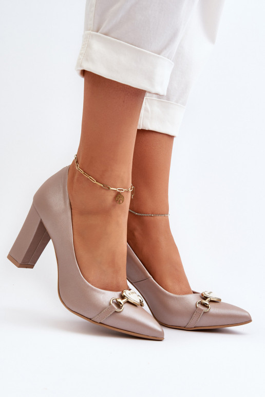 Zazoo 2453/OS  Obuv s podpatky se srdíčky perleťové Zazoo 2453/OS  Obuv s podpatky se srdíčky perleťové