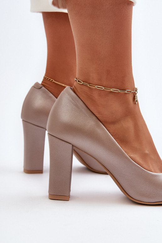 Zazoo 2453/OS  Obuv s podpatky se srdíčky perleťové Zazoo 2453/OS  Obuv s podpatky se srdíčky perleťové