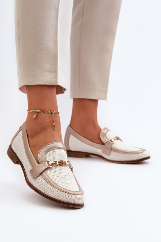 mokasíny s ornamenty zlaté barvy  06442-25 zlaté barvy  mokasíny s ornamenty zlaté barvy  06442-25 zlaté barvy