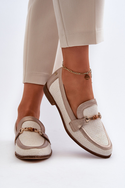 mokasíny s ornamenty zlaté barvy  06442-25 zlaté barvy  mokasíny s ornamenty zlaté barvy  06442-25 zlaté barvy