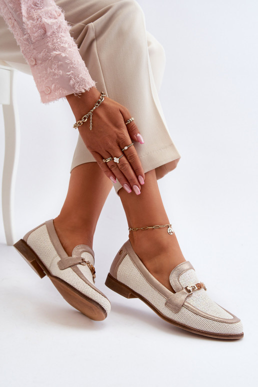 mokasíny s ornamenty zlaté barvy  06442-25 zlaté barvy  mokasíny s ornamenty zlaté barvy  06442-25 zlaté barvy