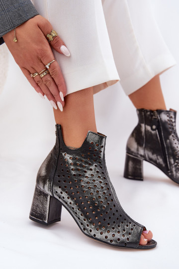 Ažurová obuv  05420-01 Černé