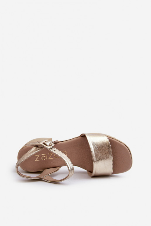 Zazoo 40386  Dámské sandály  zlaté barvy Zazoo 40386  Dámské sandály  zlaté barvy