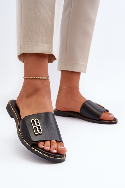 Zazoo 40384 Elegantní styl Pantofle  Černé