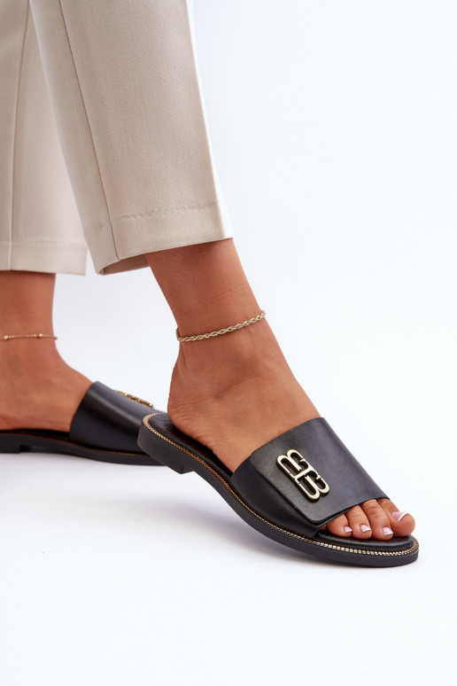 Zazoo 40384 Elegantní styl Pantofle  Černé