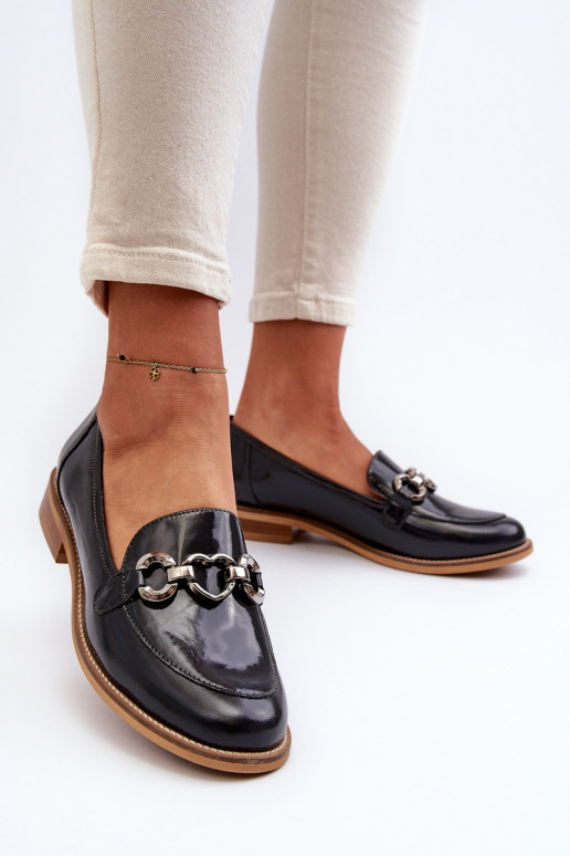 Lakované mokasíny Laura Messi 2760 tmavě modrá   Lakované mokasíny Laura Messi 2760 tmavě modrá