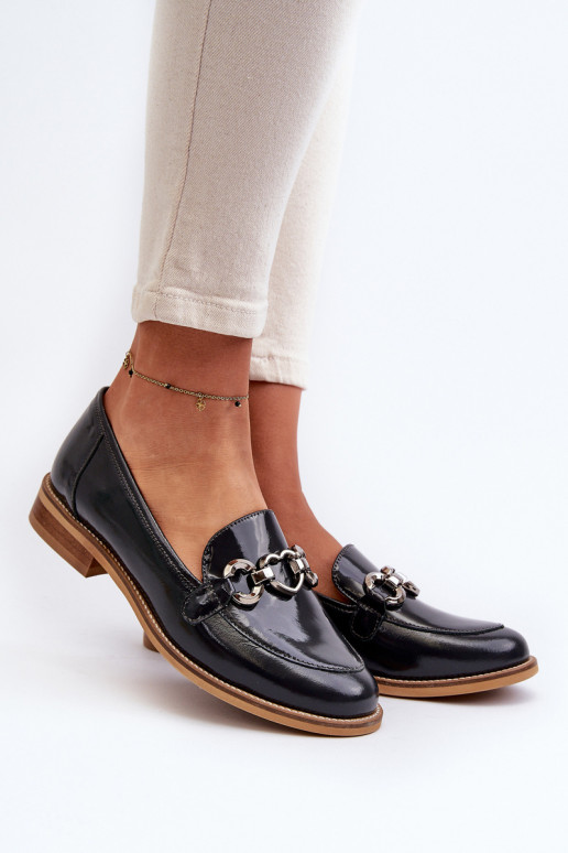 Lakované mokasíny Laura Messi 2760 tmavě modrá   Lakované mokasíny Laura Messi 2760 tmavě modrá