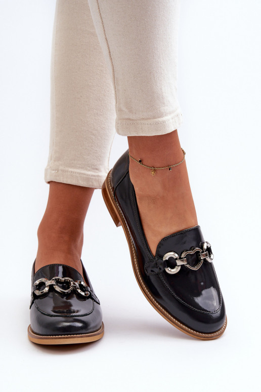 Lakované mokasíny Laura Messi 2760 tmavě modrá   Lakované mokasíny Laura Messi 2760 tmavě modrá