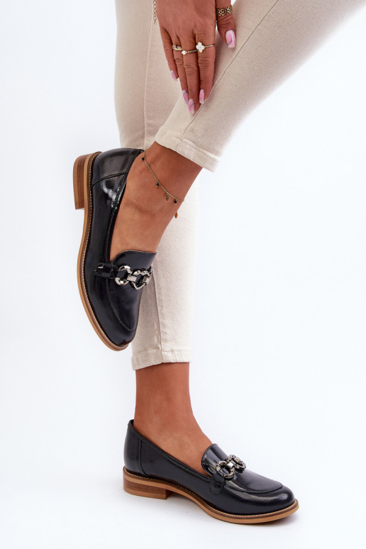 Lakované mokasíny Laura Messi 2760 tmavě modrá   Lakované mokasíny Laura Messi 2760 tmavě modrá