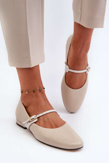 baleríny  s širokými podpatky Laura Messi 2774 béžové