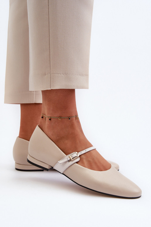 baleríny  s širokými podpatky Laura Messi 2774 béžové baleríny  s širokými podpatky Laura Messi 2774 béžové