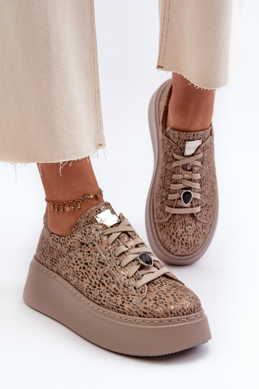 tenisky s platformou  06191-10 béžové  tenisky s platformou  06191-10 béžové