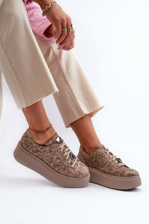 tenisky s platformou  06191-10 béžové  tenisky s platformou  06191-10 béžové