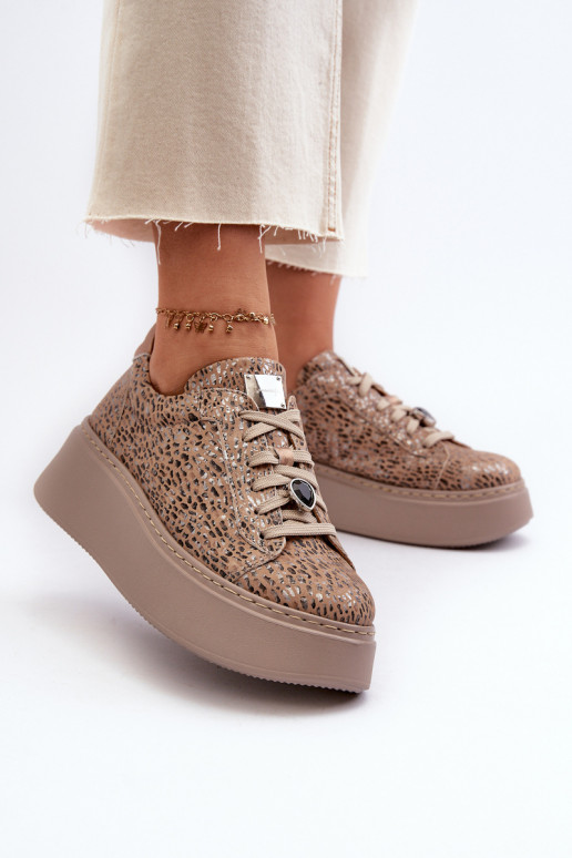 tenisky s platformou  06191-10 béžové  tenisky s platformou  06191-10 béžové
