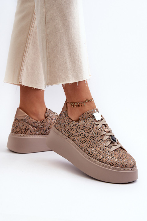 tenisky s platformou  06191-10 béžové  tenisky s platformou  06191-10 béžové