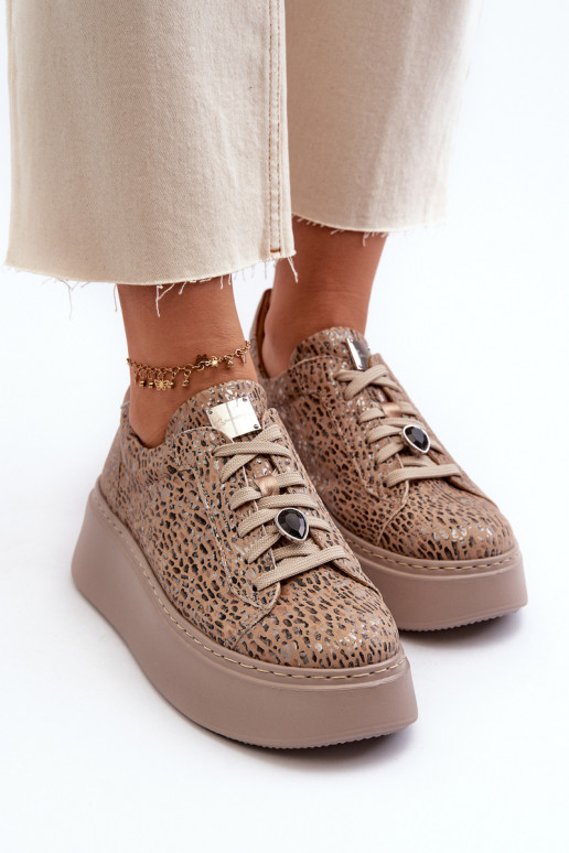 tenisky s platformou  06191-10 béžové  tenisky s platformou  06191-10 béžové