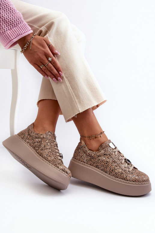 tenisky s platformou  06191-10 béžové  tenisky s platformou  06191-10 béžové