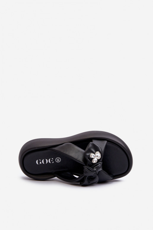 Pantofle  s platformou Černé GOE NN2N4110