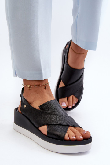 Zazoo 40256  Sandály na platformě Černé