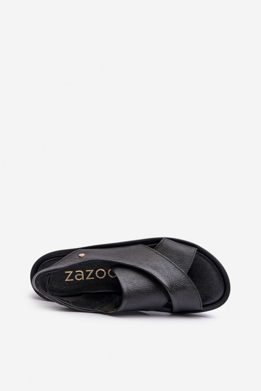 Zazoo 40256  Sandály na platformě Černé Zazoo 40256  Sandály na platformě Černé
