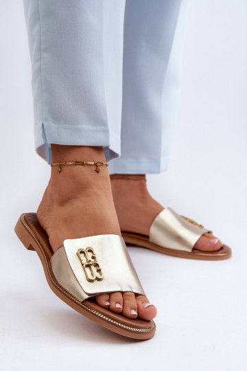 Zazoo 40384 Elegantní styl Pantofle  zlaté barvy