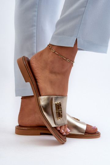 Zazoo 40384 Elegantní styl Pantofle  zlaté barvy 2