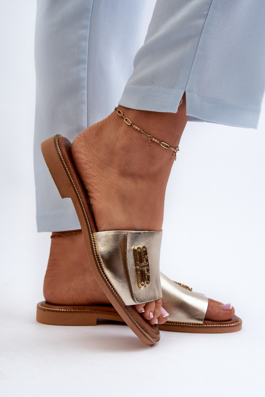 Zazoo 40384 Elegantní styl Pantofle  zlaté barvy