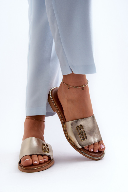 Zazoo 40384 Elegantní styl Pantofle  zlaté barvy