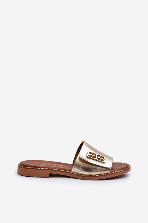 Zazoo 40384 Elegantní styl Pantofle  zlaté barvy