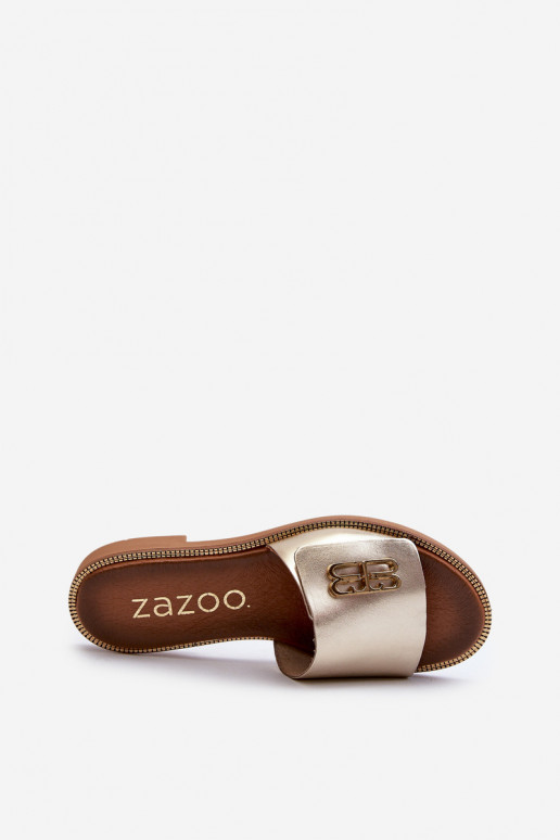 Zazoo 40384 Elegantní styl Pantofle  zlaté barvy